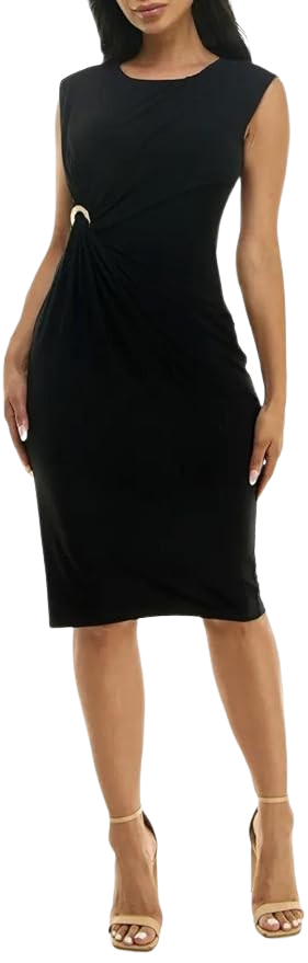 Solid Matte Jersey Dress Black by Nina Leonard